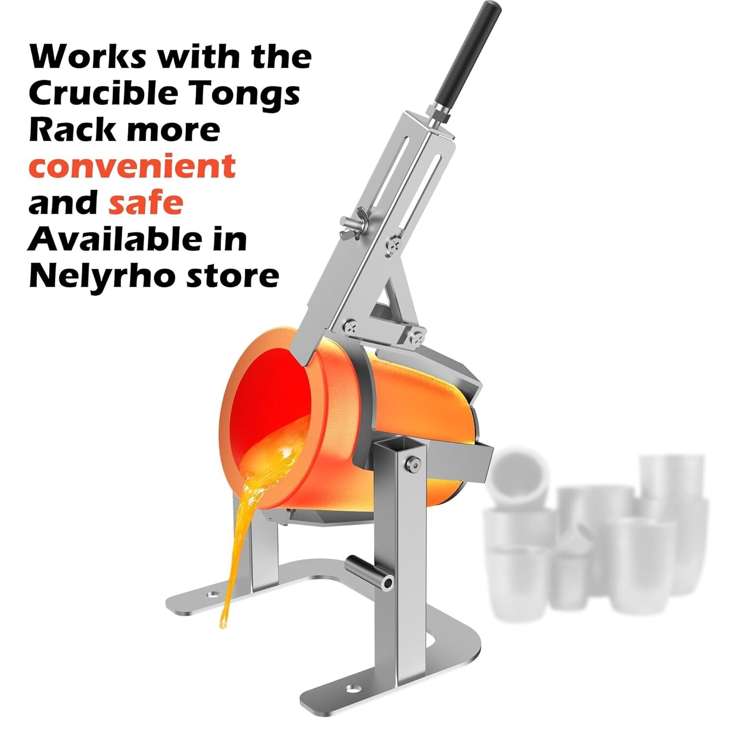 Premium Black Graphite Crucible, Silicon Carbide Clay Furnace Cup - 1800℃/3272℉