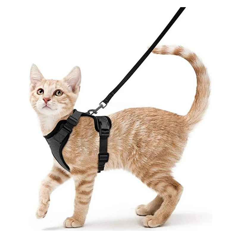 Cat Harness and Leash for Walking, Escape Proof Soft Adjustable Vest Harnesses f