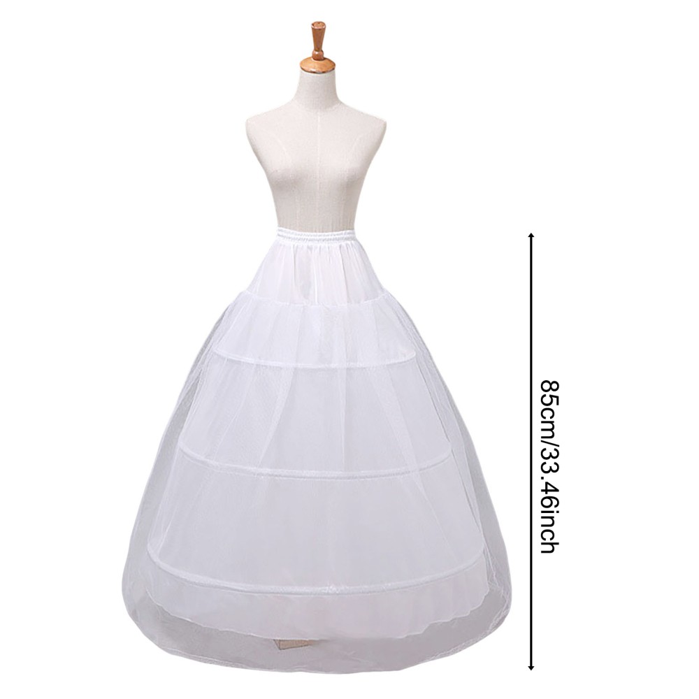 Wedding Crinoline Petticoat with Stiff Tulle 3-Hoop Steel Frame for Full Skirt