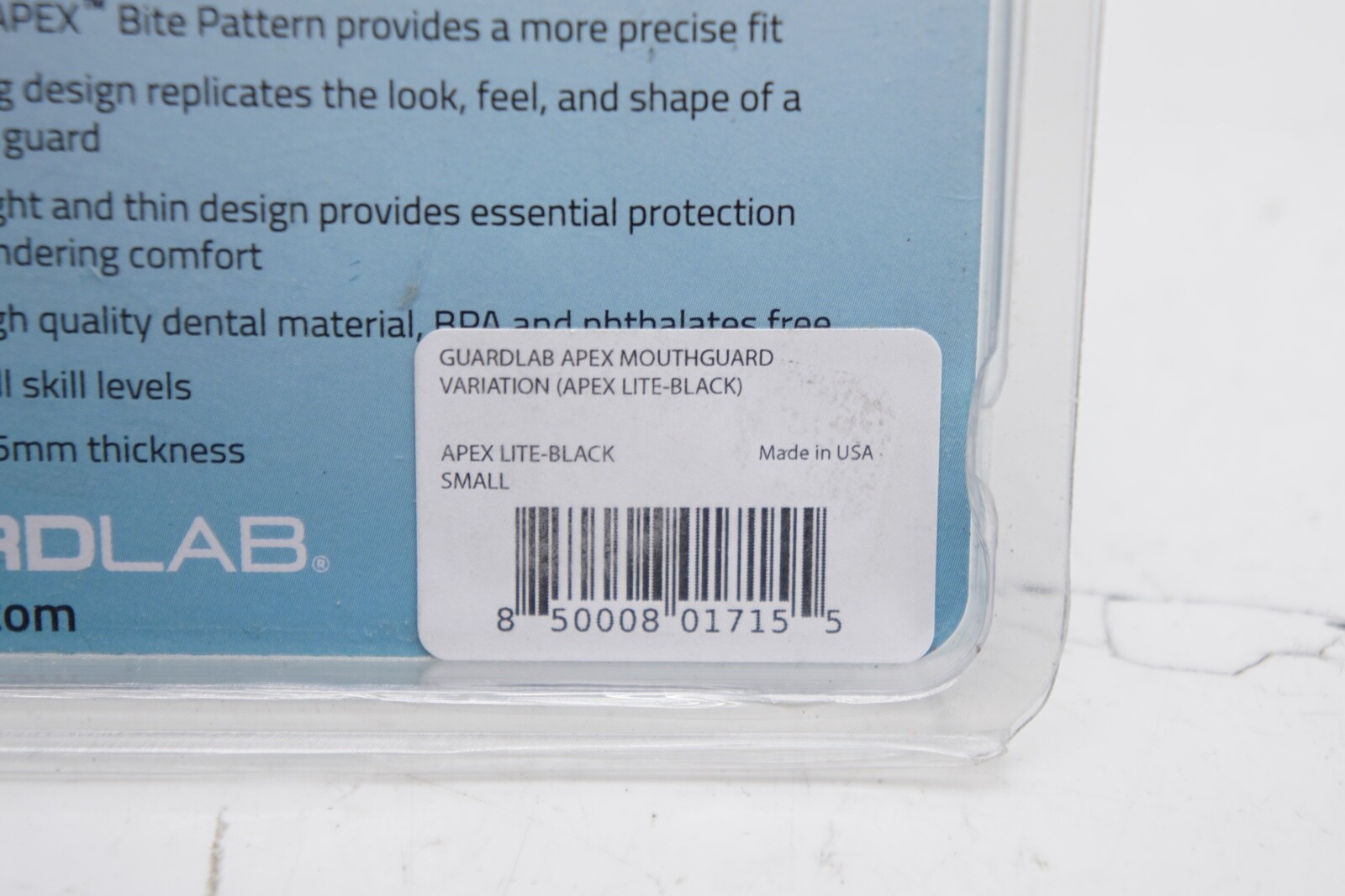 New Black Small Apex Lite Guardlab Mouthguard Ships FREE