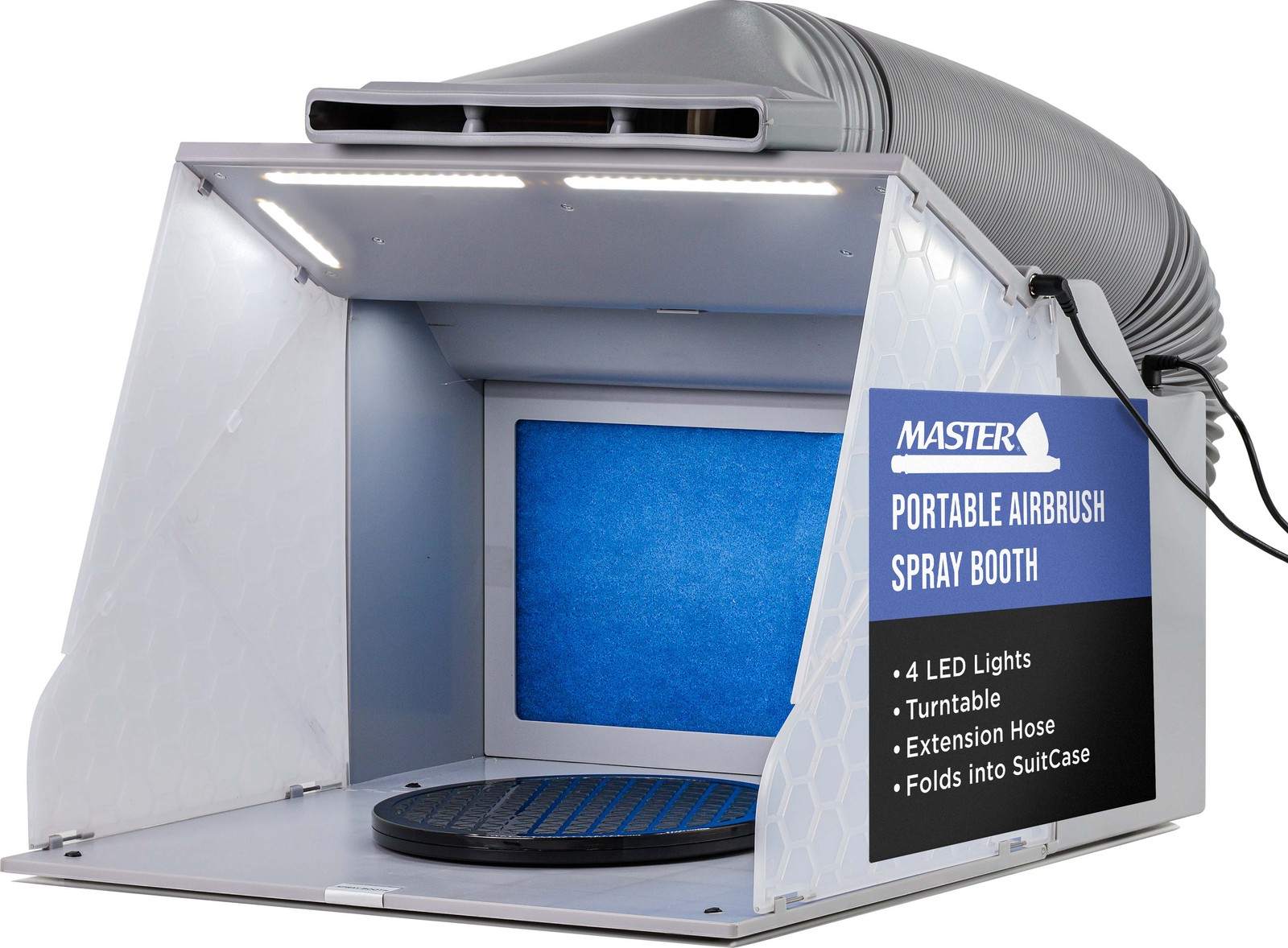 Master Airbrush Portable Hobby Paint Spray Booth Kit, Dual Exhaust Fans, Lights