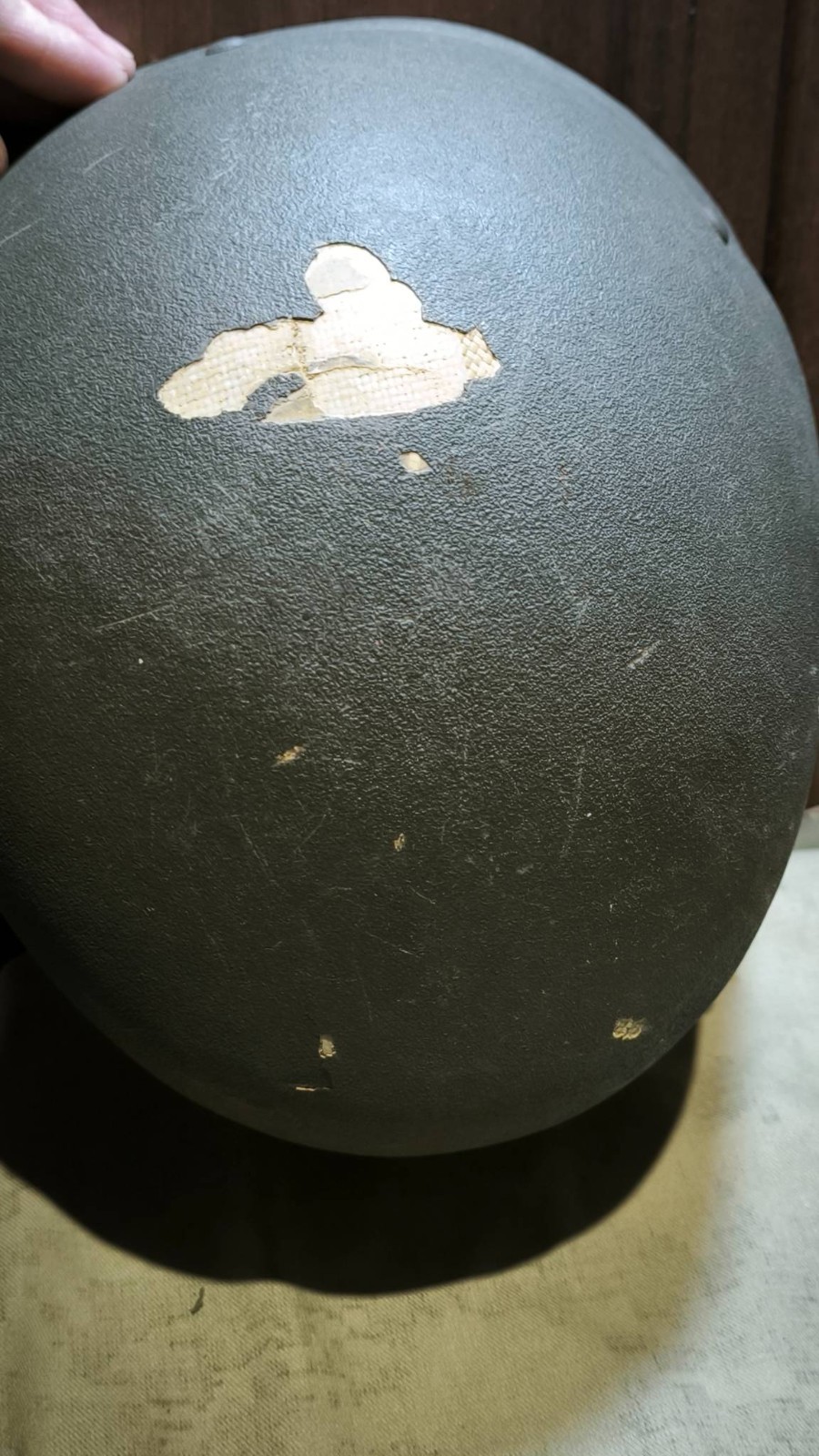 Original helmet of a Russian soldier. Donetsk region, Ukraine