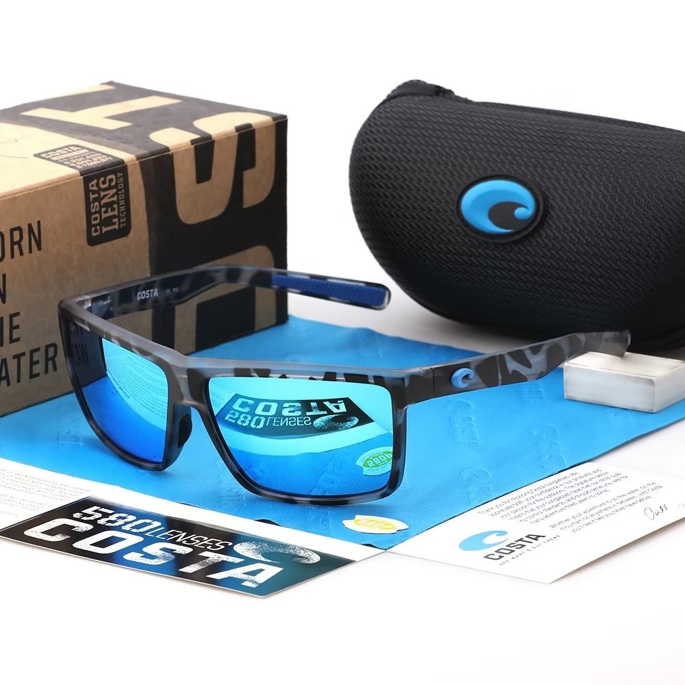 Costa Del Mar Rinconcito Leopard print black Frame/BLUE Polarized Lenses