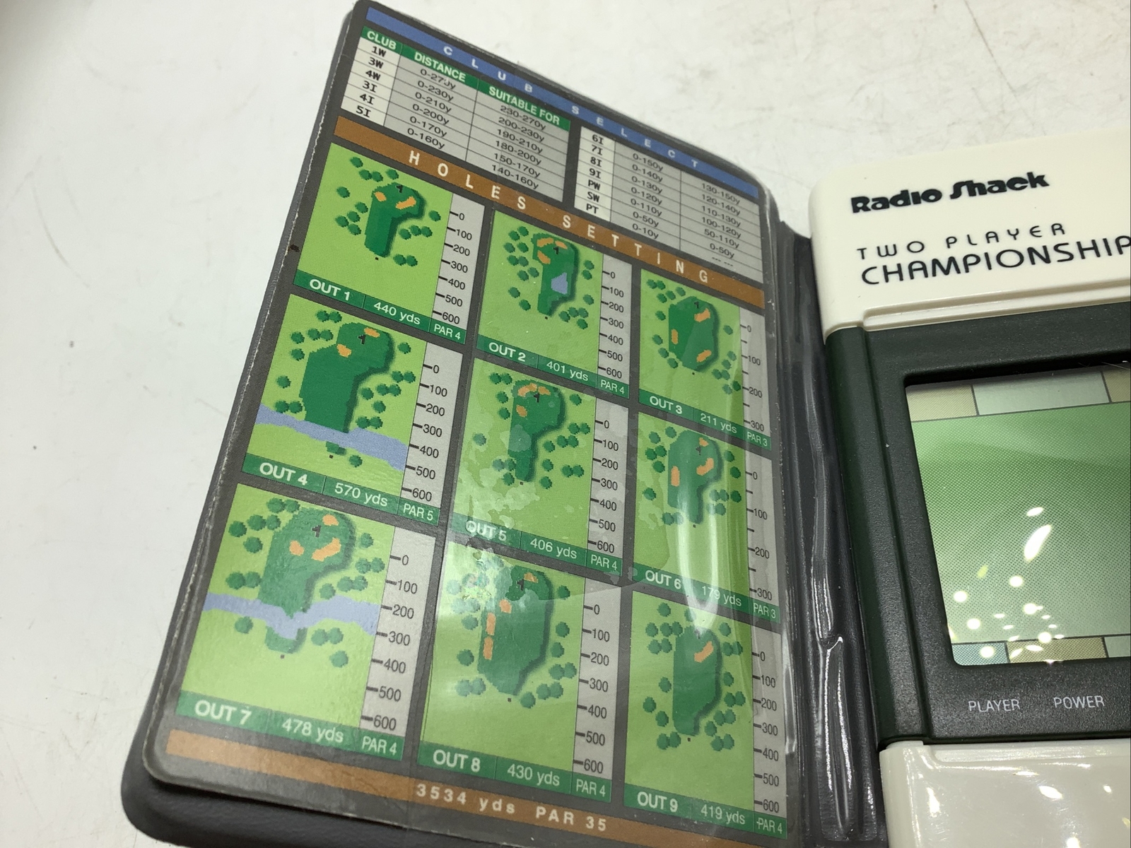 RADIO SHACK handheld 2-Player Championship Golf electronic game 18 holes LED