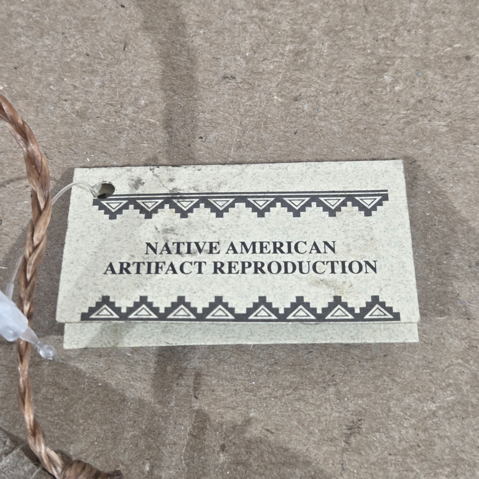 Authentic Navajo Peace Pipe 6" Handcrafted Faux Turquois Beads leather wood stag