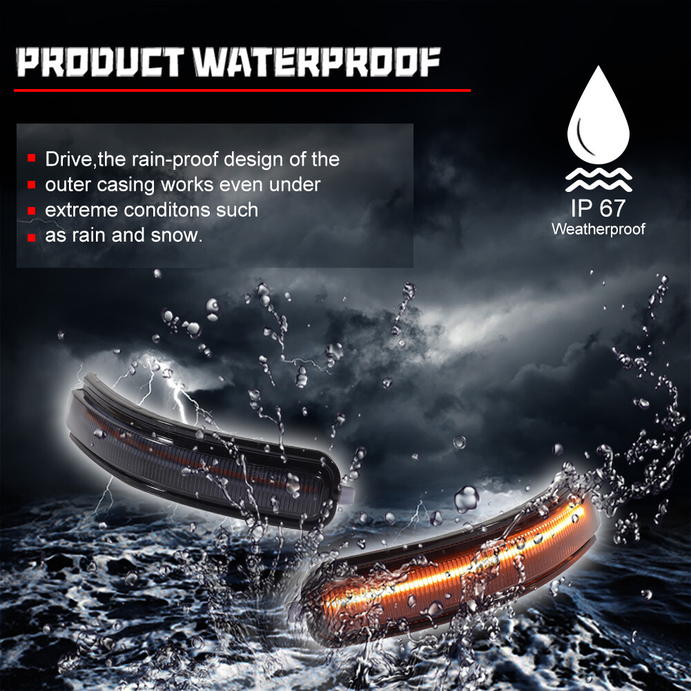 For 2009-2014 Nissan Maxima Smoke Sequential Amber LED Side Mirror Signal Lights