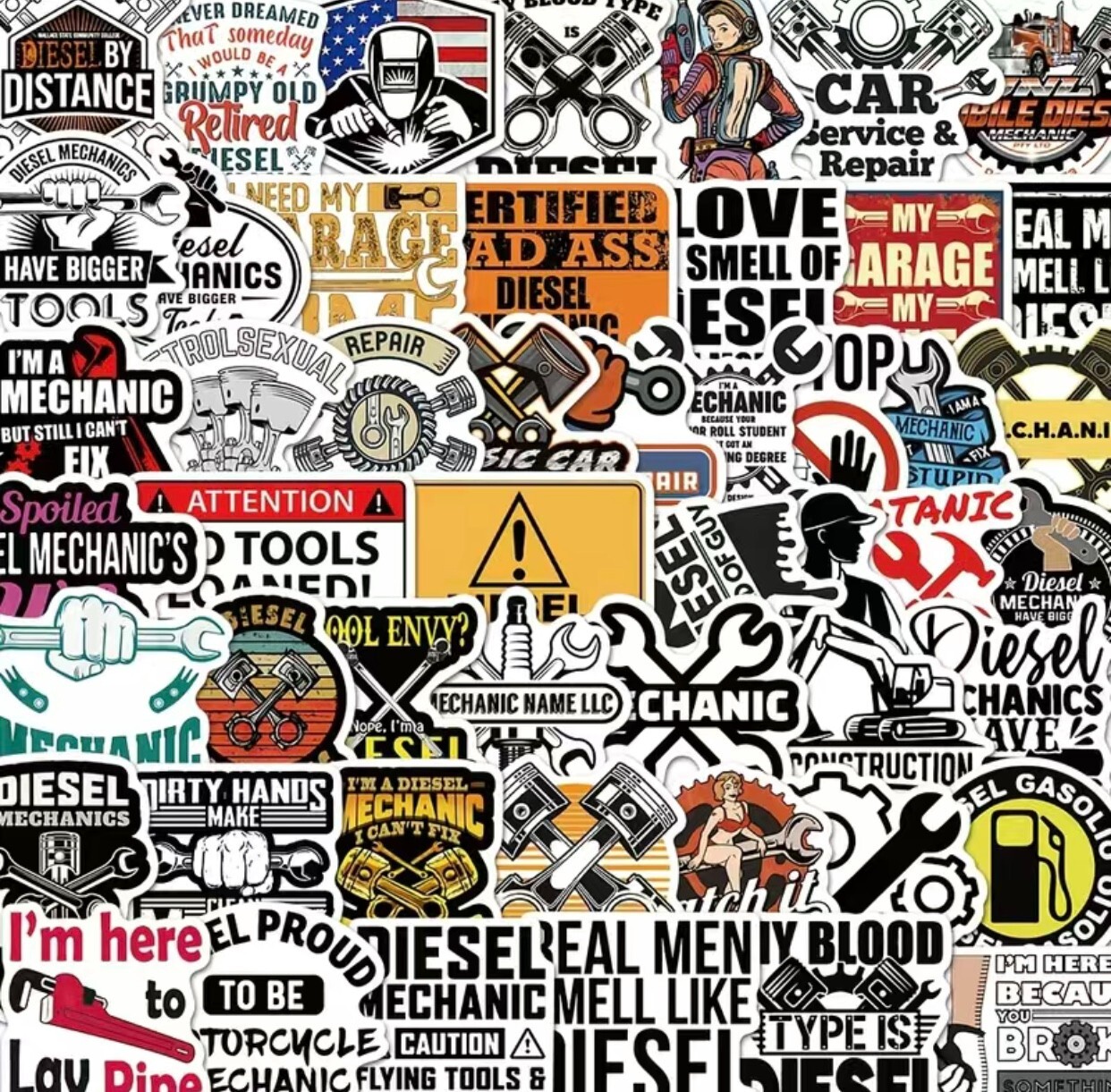 50 Mechanic Stickers Tools Toolbox Car Vehicle Driver Men Funny Meme Lot Bomb