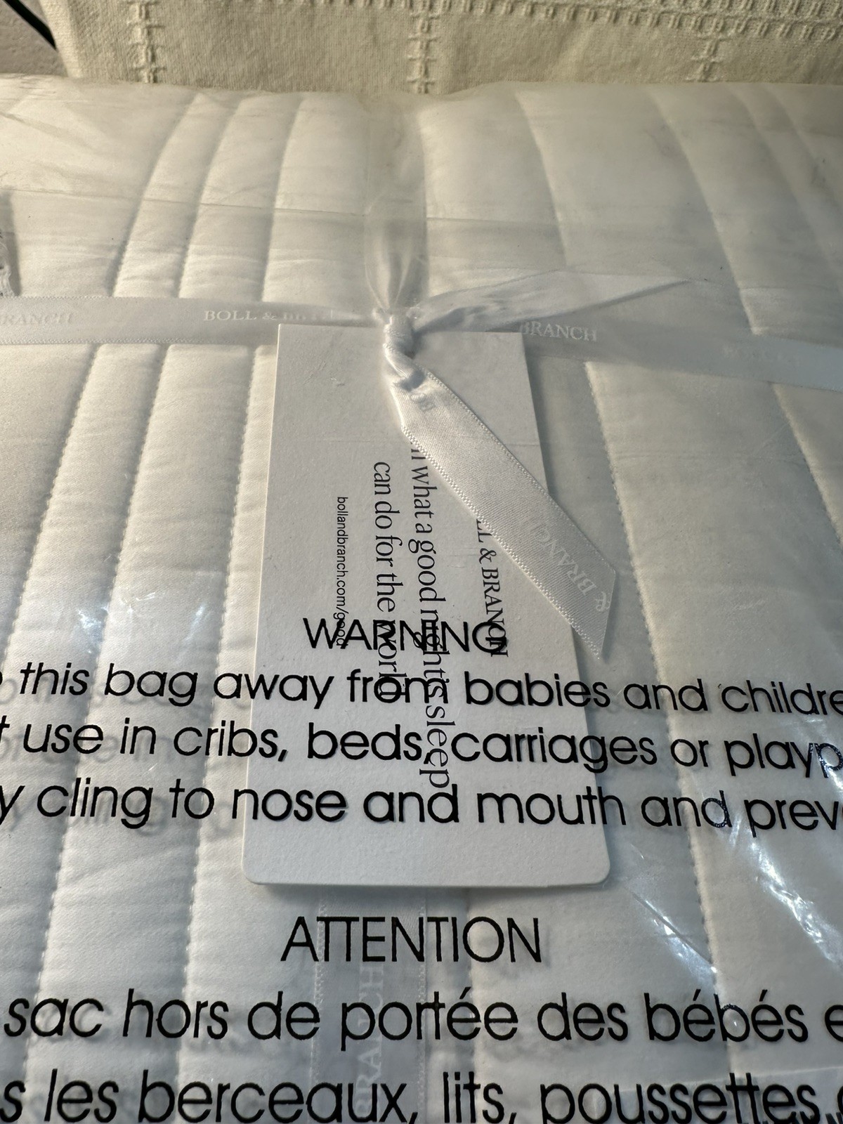 NEW Boll & Branch Signature Stripe Quilt and Shams Set White King/Cal King