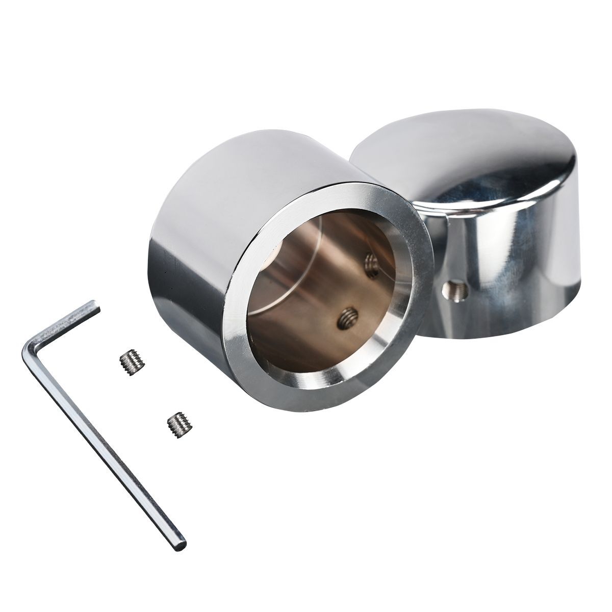 Pair Chrome Front Axle Nut Cover Cap For Harley Fat Boy Heritage FLSTC Softail