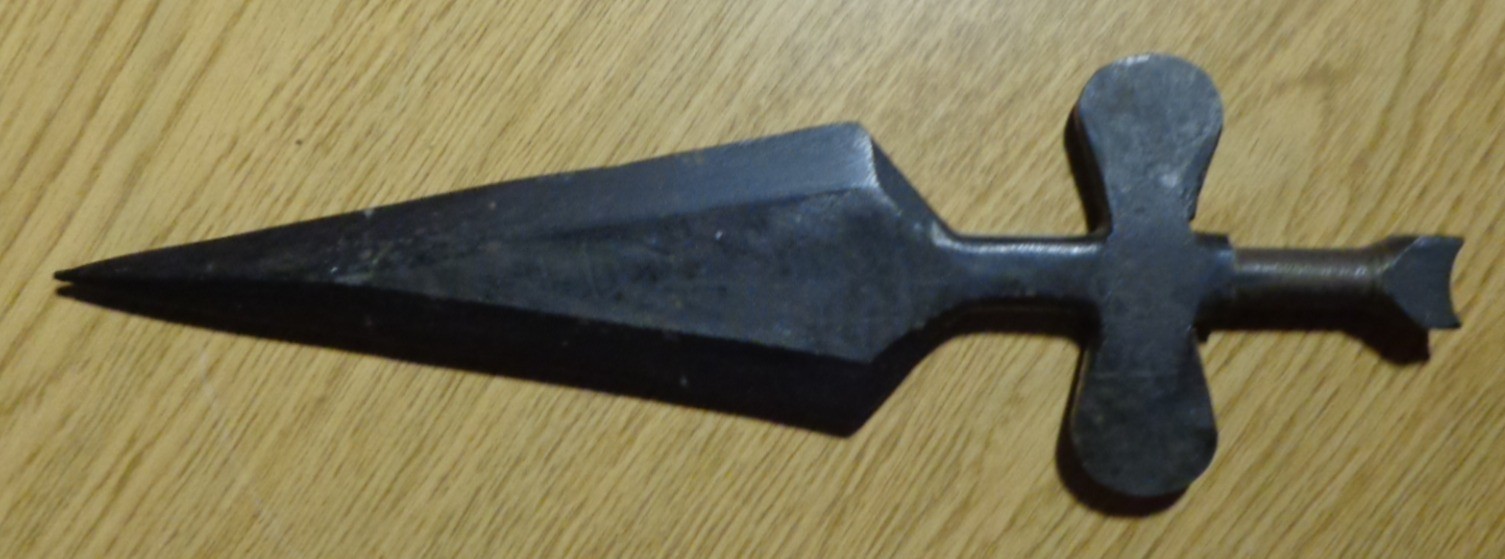 Functional Medieval Hand Made & Forged Blackened Iron Spear Head Unique Decor