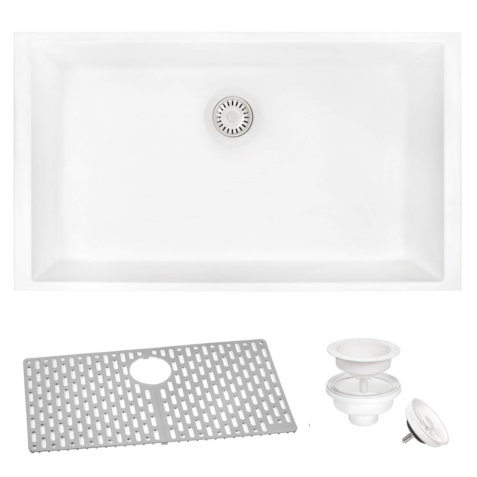 Ruvati 27x18" Undermount Granite Composite Quartz Kitchen Sink- RVG2027WH