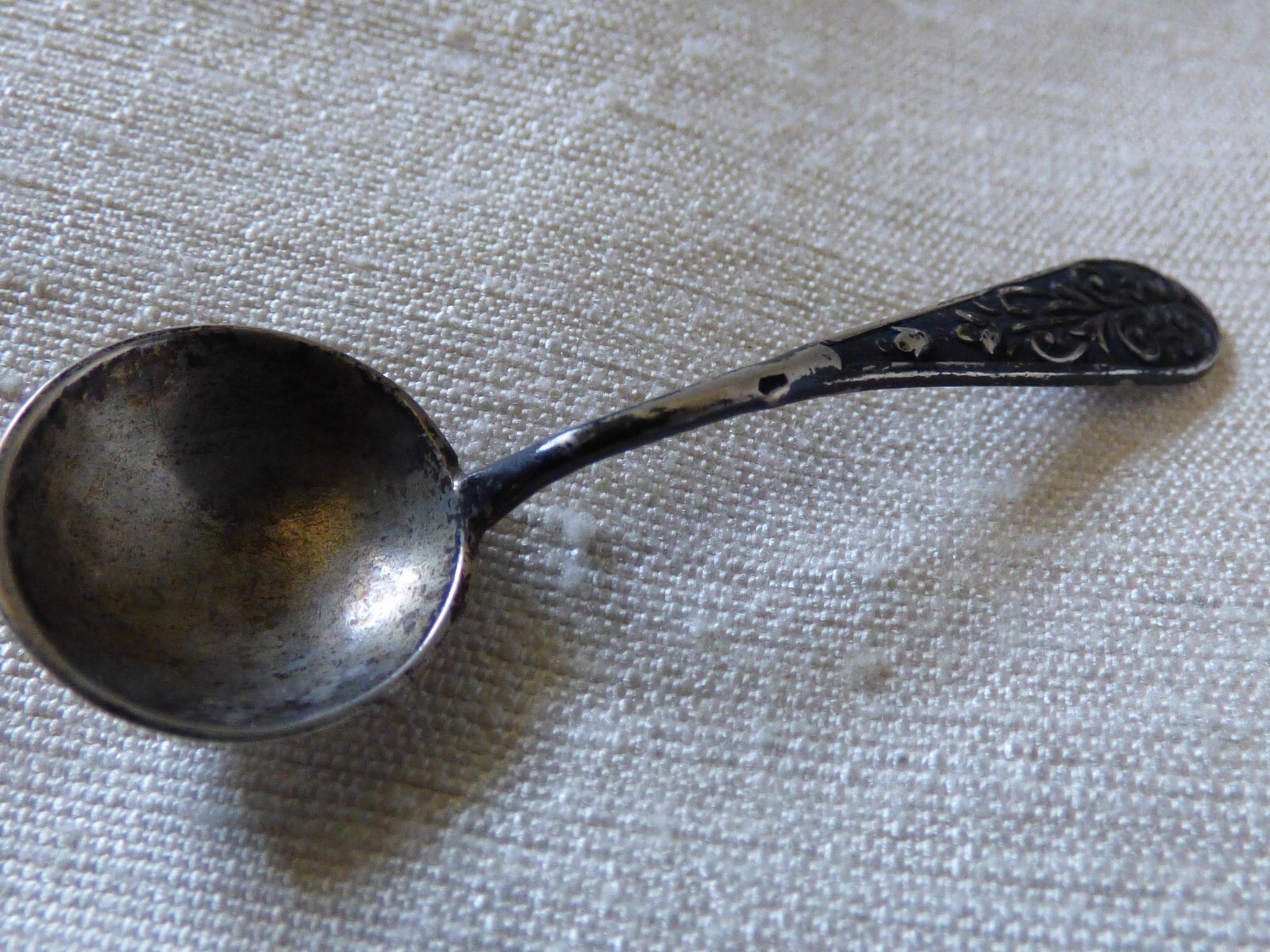 Sterling Silver Salt Cellar With Cobalt Blue Glass Liner & Spoon Webster Company