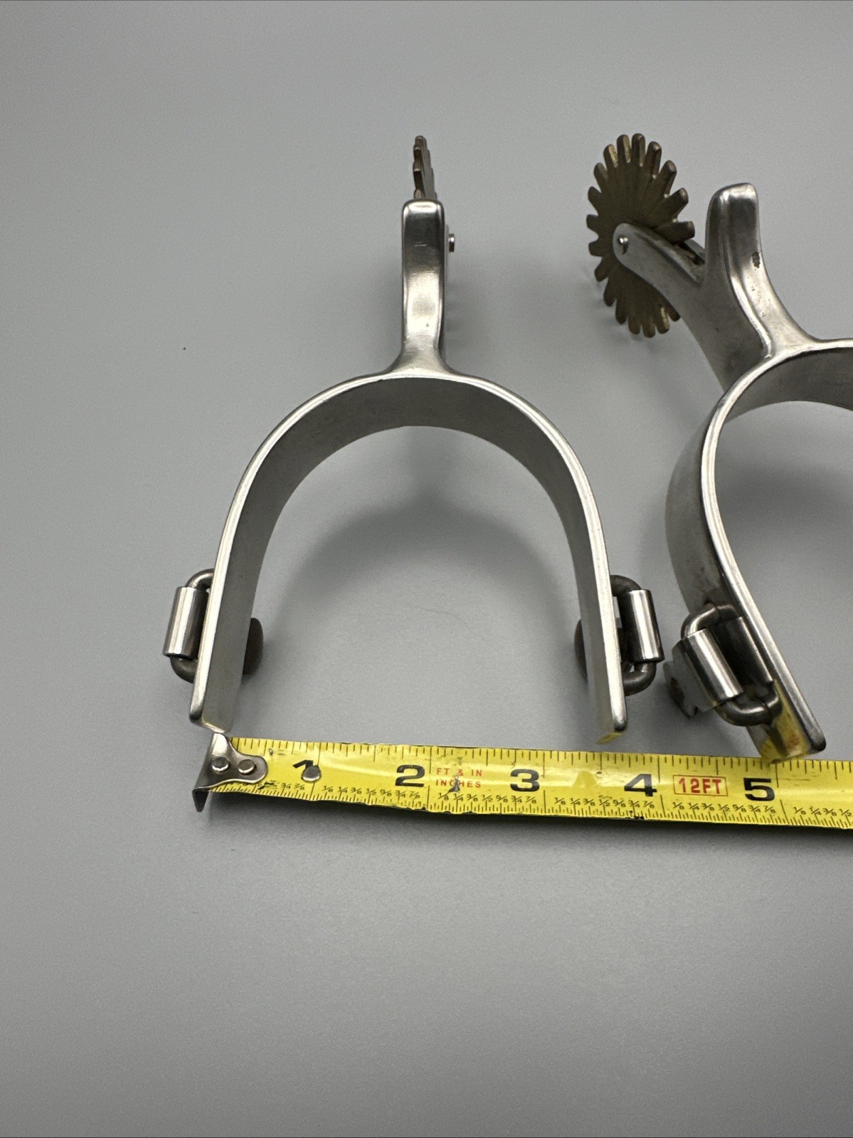 VTG Pair Of Western Spurs Brass Sunburst 20pt Rowels Korea