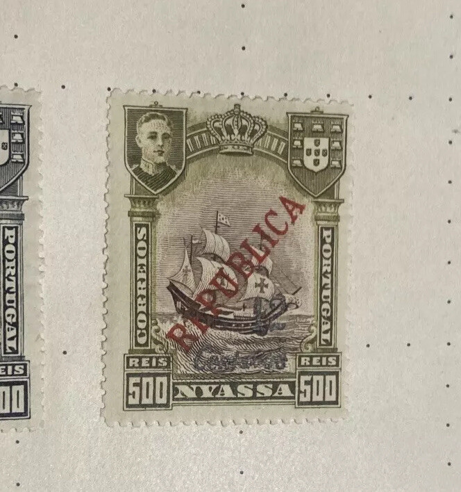 1911 Nyassa Ships Set of Three Surcharge Overprint •Mint Hinged LOOK 👀 RARE