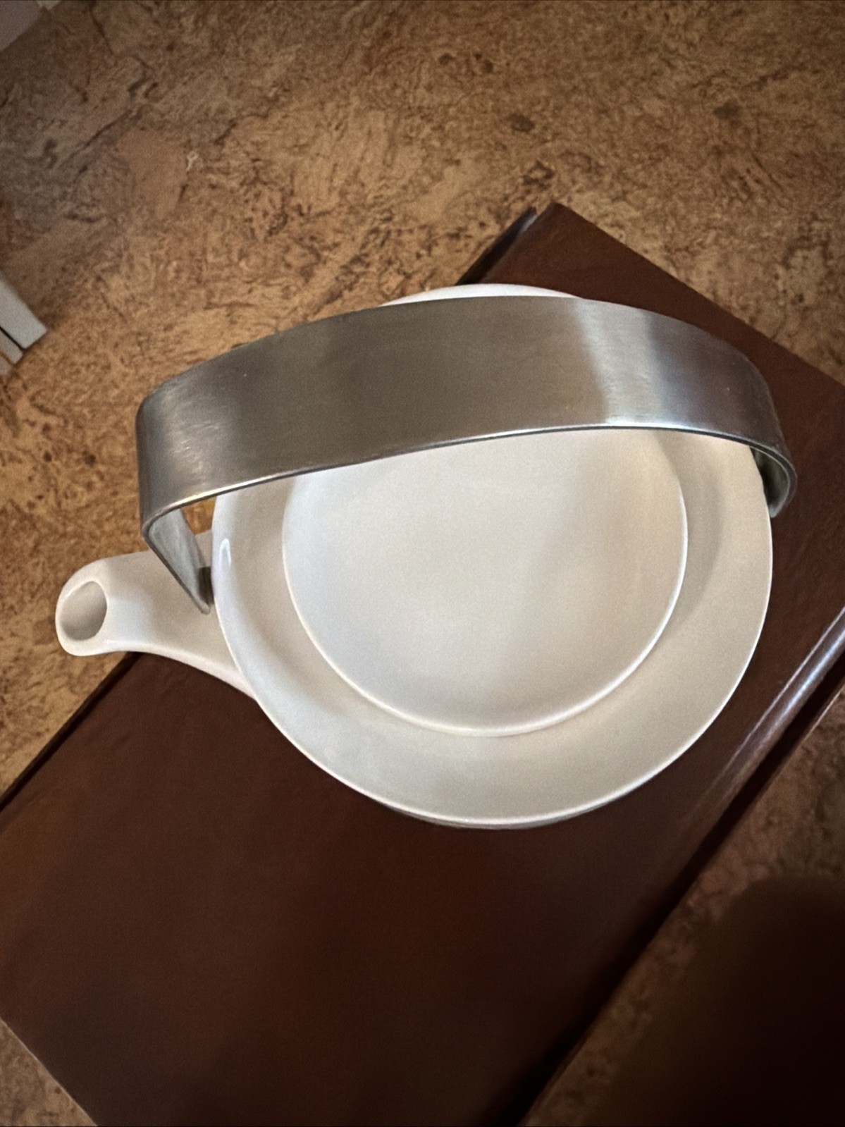 Vintage Johnson Brothers white coffee pot from the "Vogue (Flowers Center)"