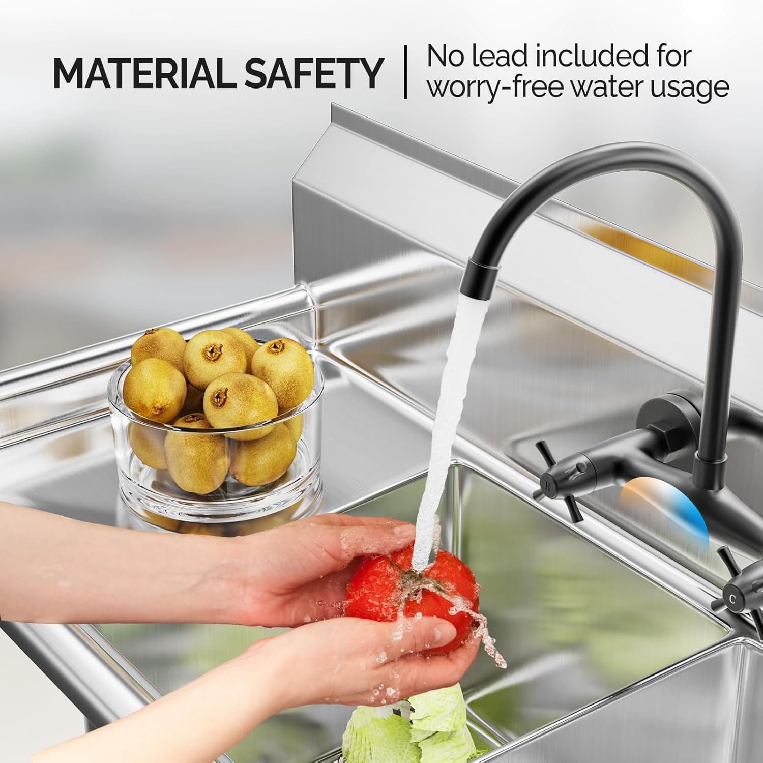 Commercial Sink, Stainless Steel with 3 Compartment and Left Side Drainboard NEW