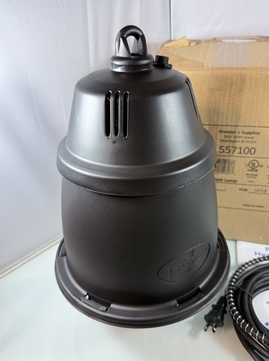 Premier 1 Prima Heat Lamp Model 557100 For Farm Livestock Animals, Black - NEW