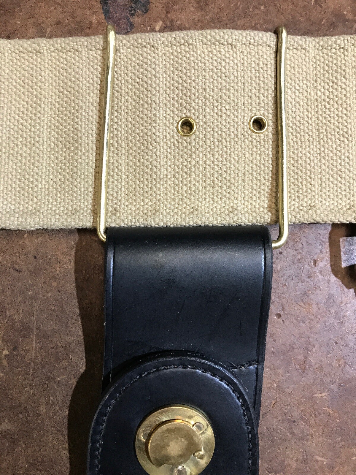 Brass Bayonet Frog Hook Adapter for Mills Woven Cartridge Belts