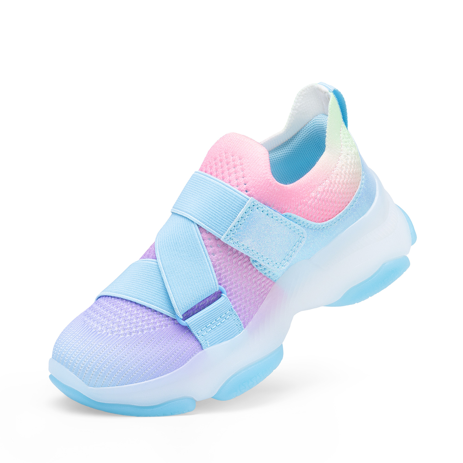 Kids Girls Jelly Sole Sneakers Comfortable Slip On Walking Casual Shoes Colorful