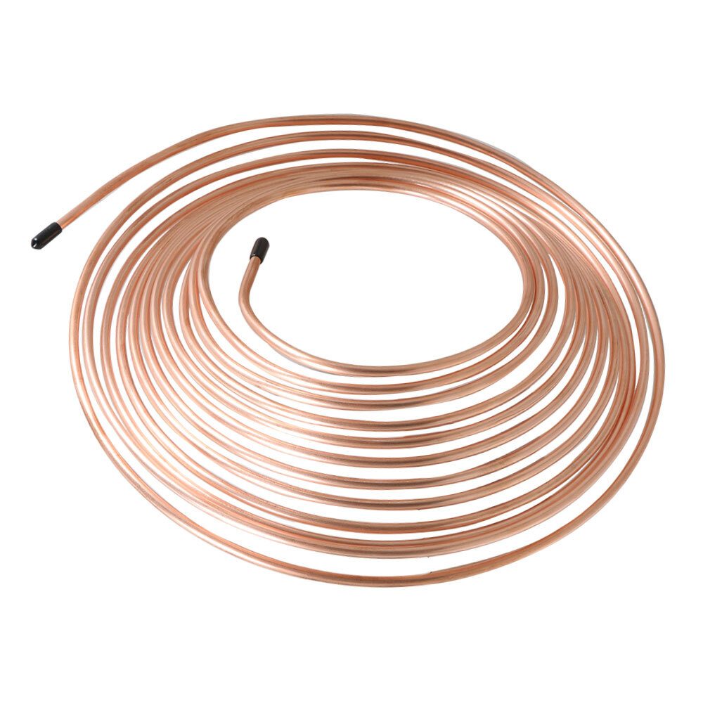 LABLT 25Ft Roll Coil of 3/16'' OD Copper Nickel Brake Line Tubing Kit 16 Fitting