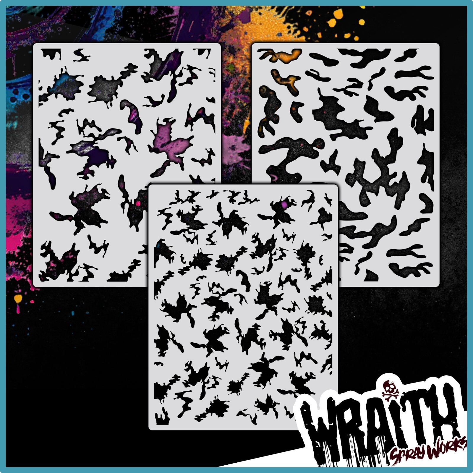 Forest Camo Set #1 - Reusable Airbrush Stencil Template