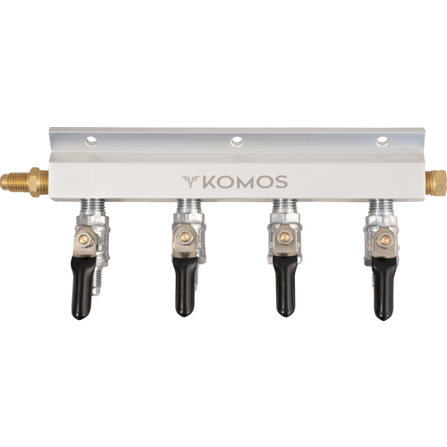 KOMOS® Gas Manifold | Aluminum | 1/4 in. Flare | 4 Way
