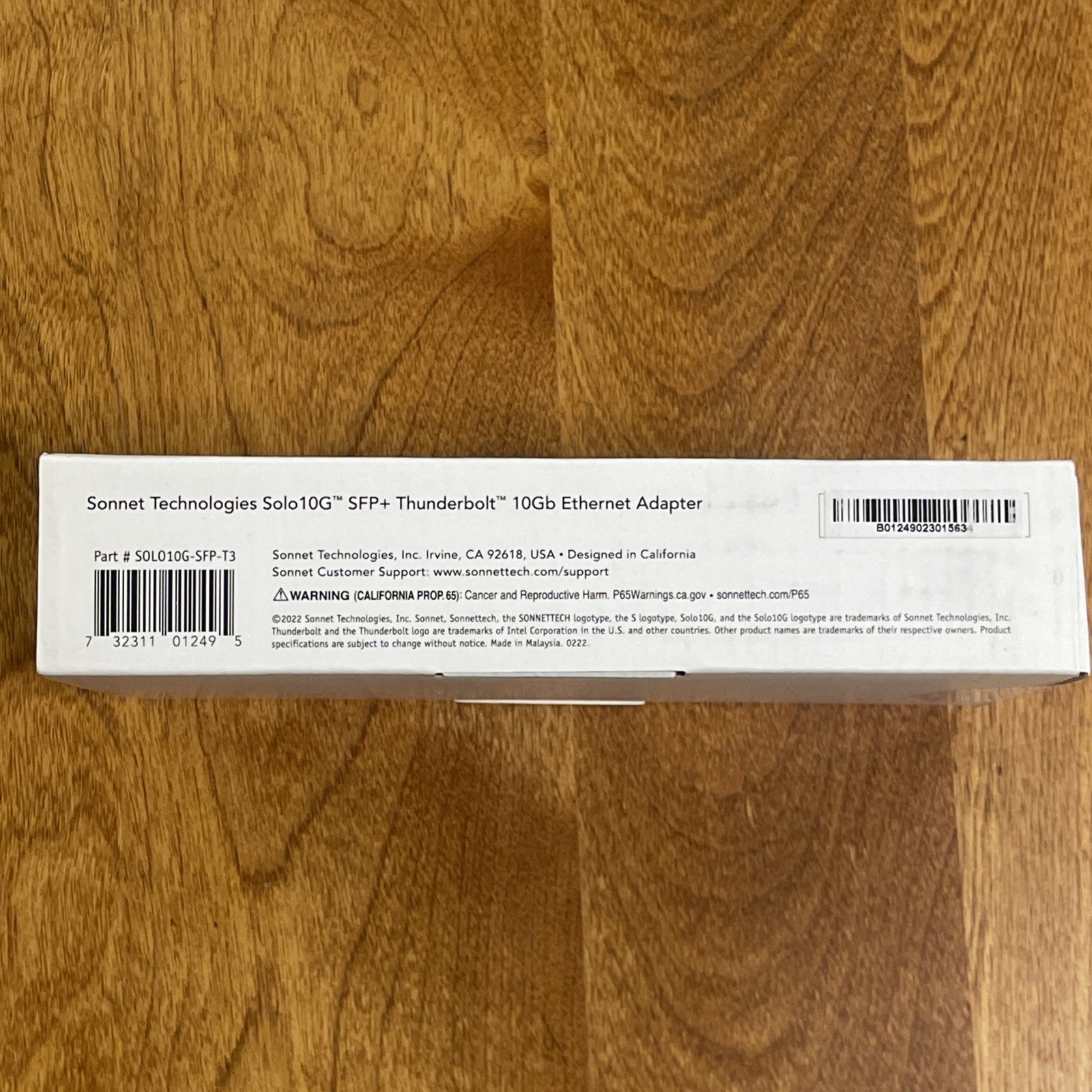 Sonnettech Thunderbolt 10Gb Ethernet Adapter with Short-Range SFP+ Transceiver