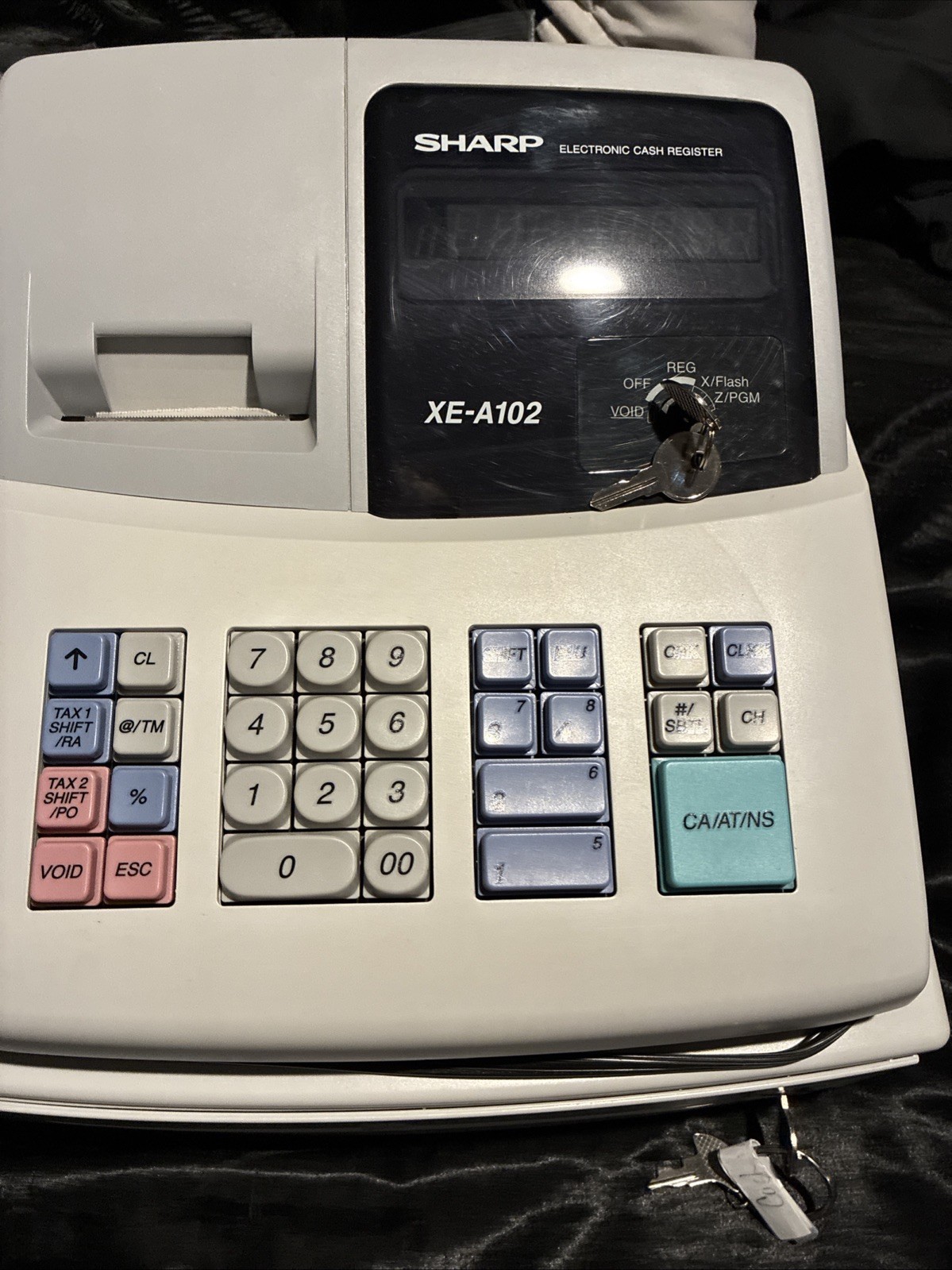 Sharp XE-A102 Electronic Cash Register TESTED Working With Keys!