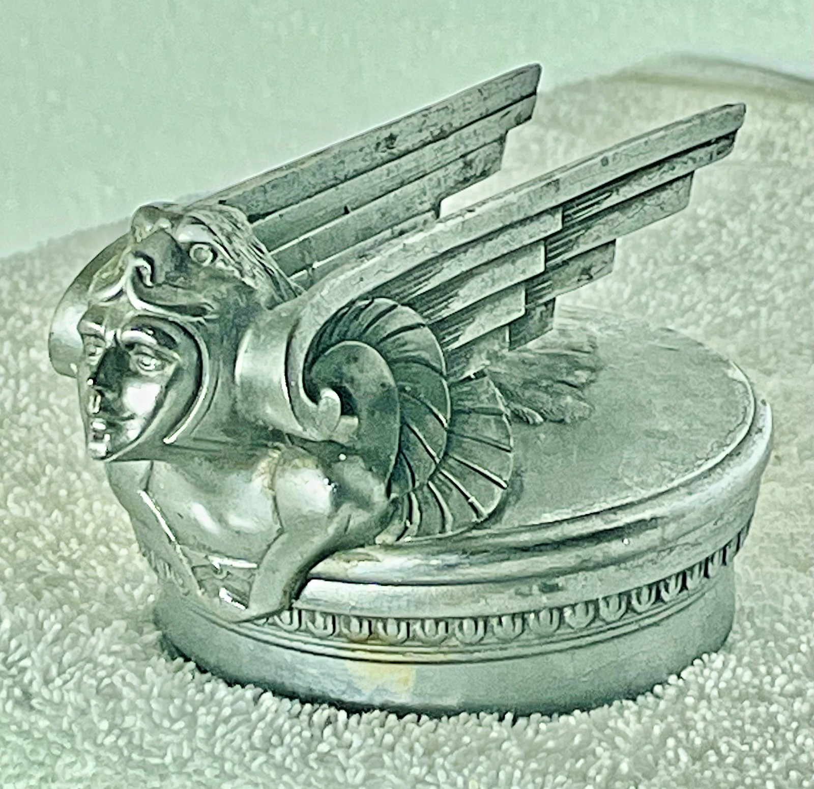 1929-1930 Chevrolet Winged Viking Aviator Radiator Cap Hood Ornament Art Deco