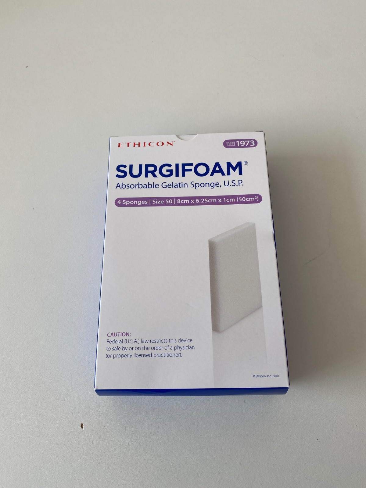 Box of 4 Surgifoam Absorbable 1973 Exp.2029-04 (*CC28/H56/DD17/DD36*)