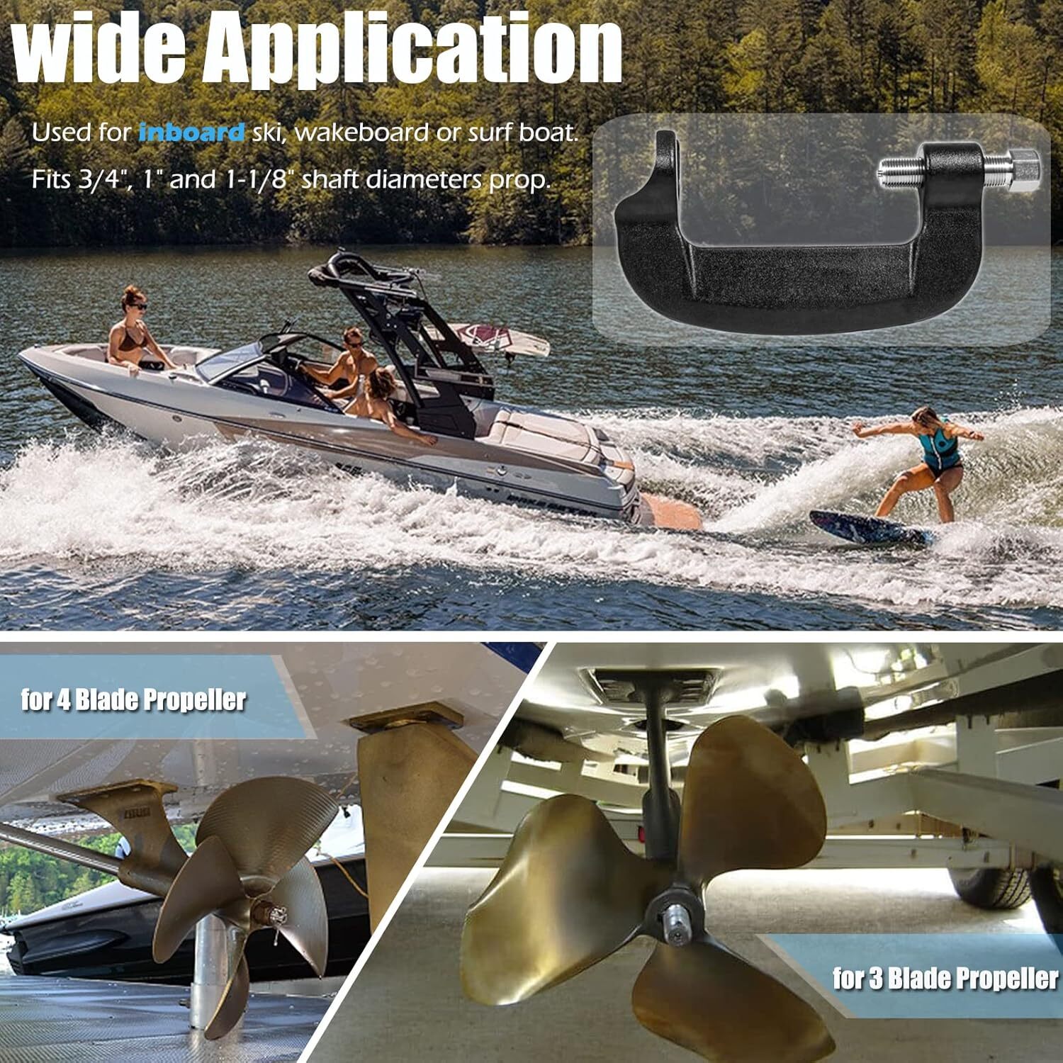 New Inboard Prop Puller For Ski & Wakeboard Propellers Fits 3/4" to 1-1/8 shaft