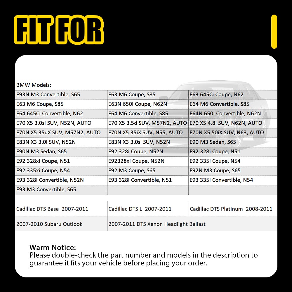 2X Xenon HID Headlight Ballast Module 63117182520 For BMW 3 Series E90 E92 E93