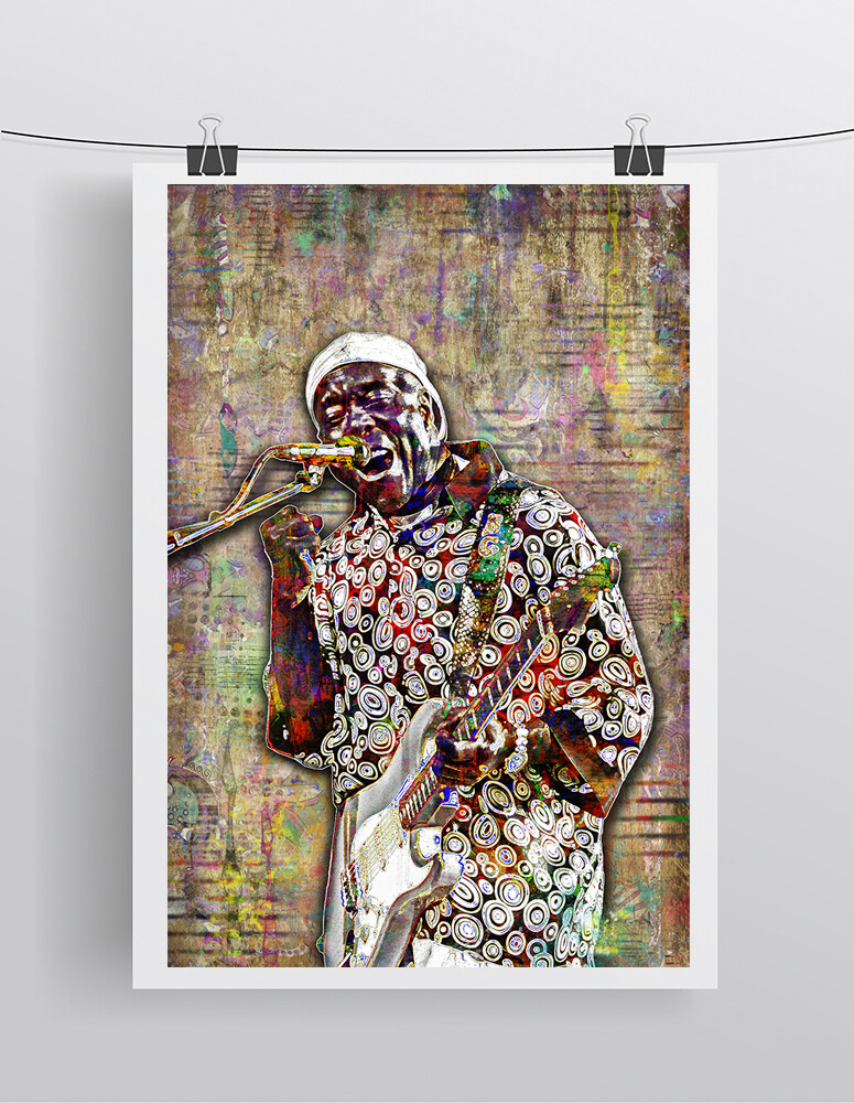 BUDDY GUY Poster, Buddy Guy Blues Guitar Pop Art Tribute Free Shipping US
