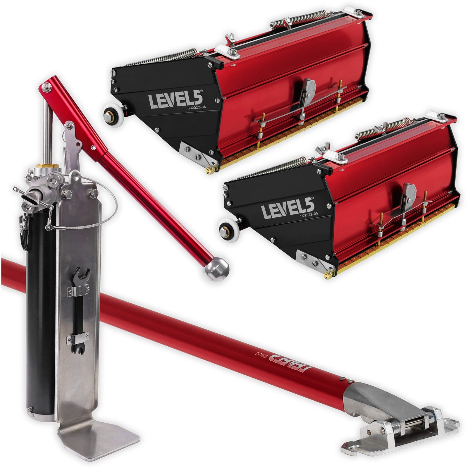 LEVEL5 Drywall Set 10" & 12" MEGA Flat Boxes w/ Extension Handle + Pump | 4-629