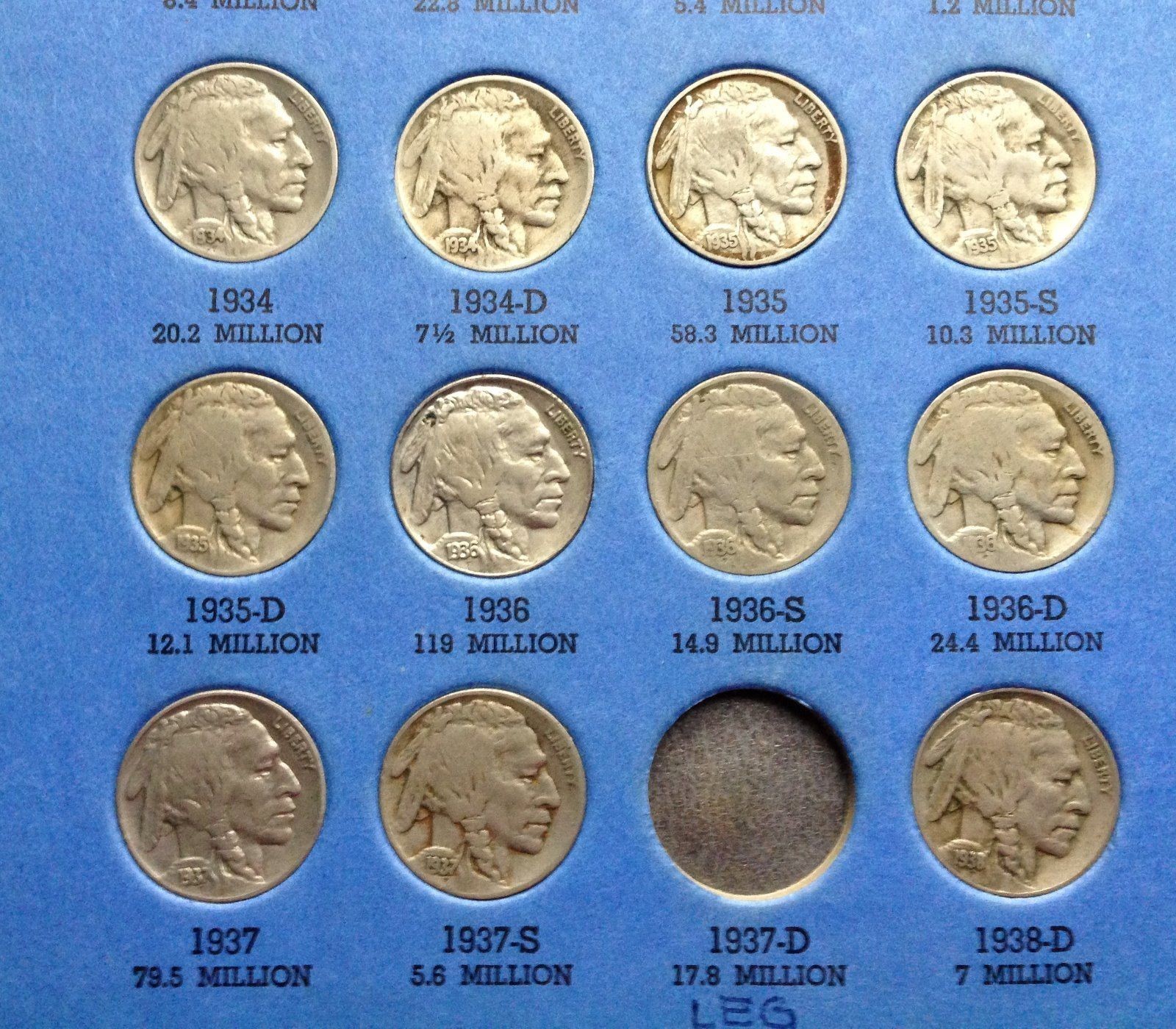 STUNNING RARE BUFFALO NICKEL COLLECTION 1913-38! 10 SEMI-KEYS! 44 COINS!