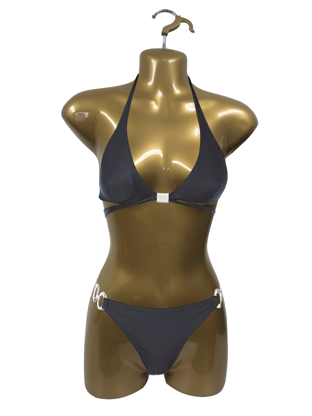 DisplayTown Gold Female Mannequin Hip Long Body Torso Dress Form & Hanging Hook