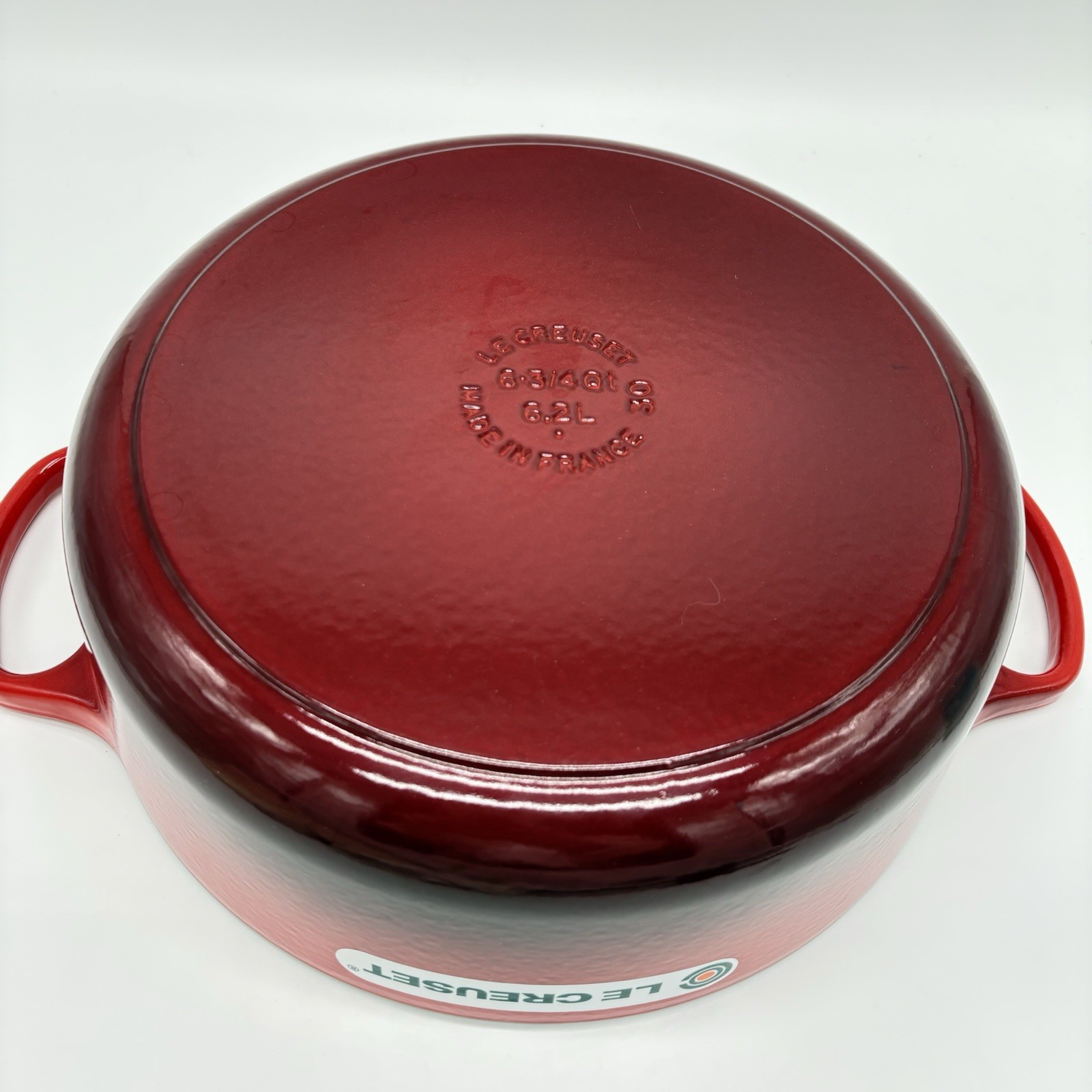 Le Creuset Signature Enameled Cast Iron Wide Round Dutch Oven 6 3/4Qt Cerise Red