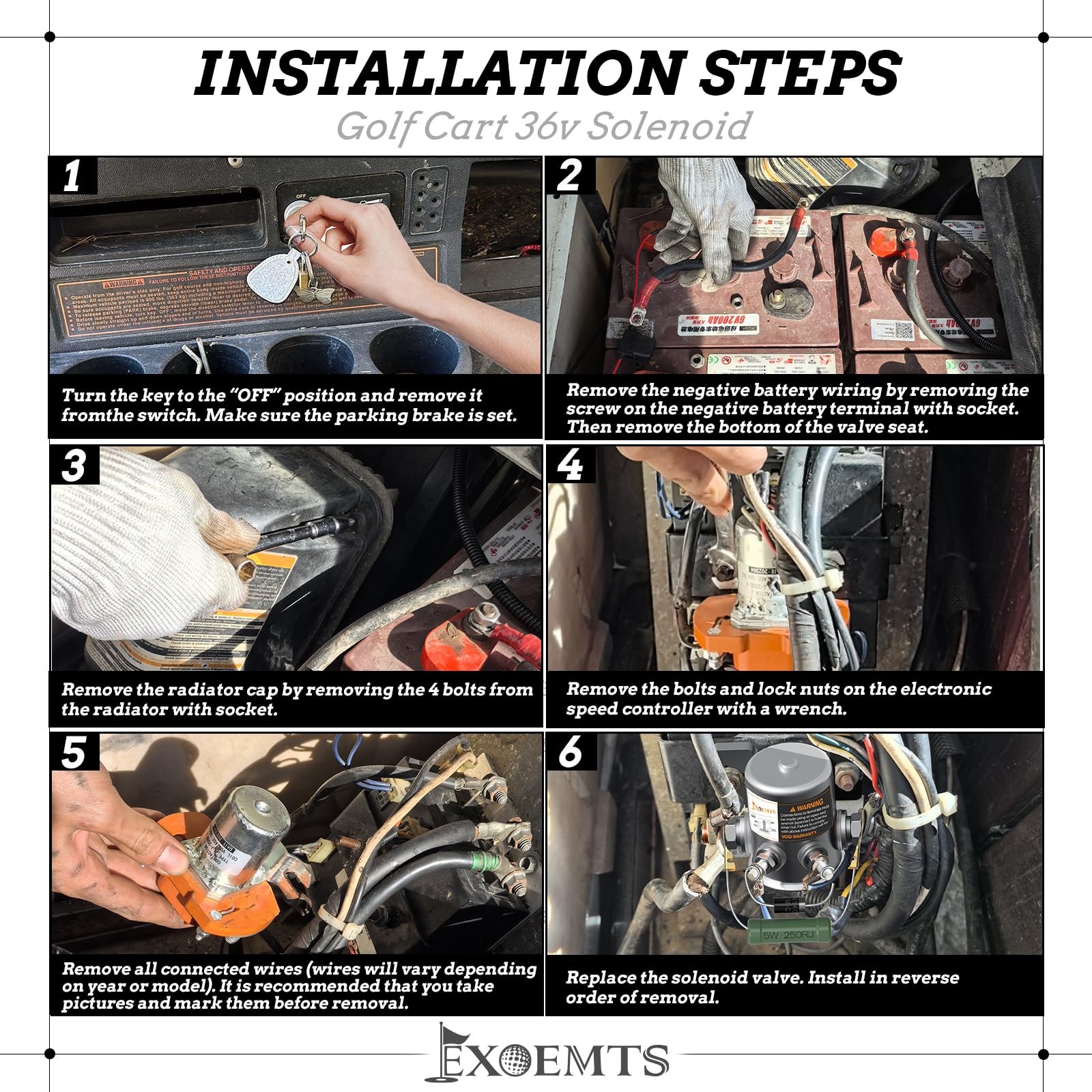 EZGO 36V Solenoid with Mount Bracket, #70 Series Continuous Duty silver