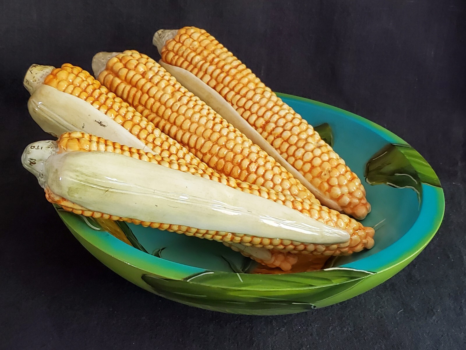 VTG MCM Signed ZACCAGNINI Majolica Italy Ceramic Sculpture Ear of Corn 10"