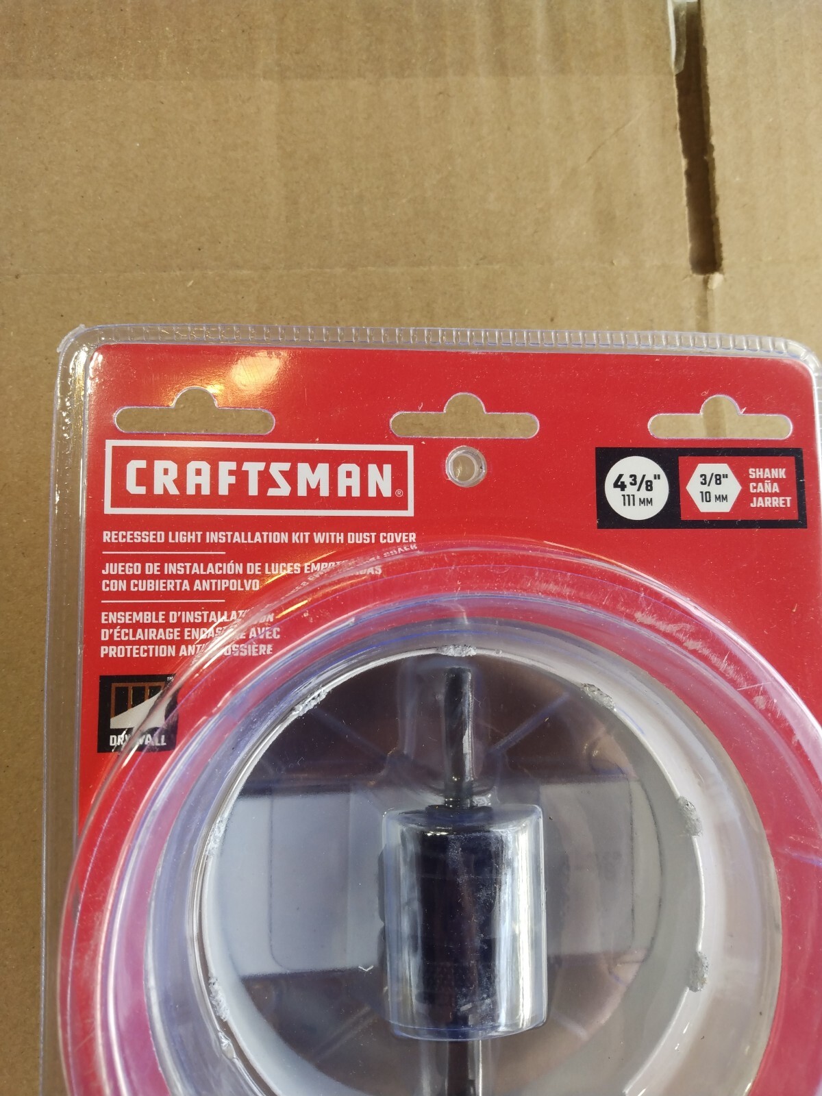 Craftsman 4-3/8" Recessed Lighting Light Hole Saw Drywall Sheetrock w/arbor