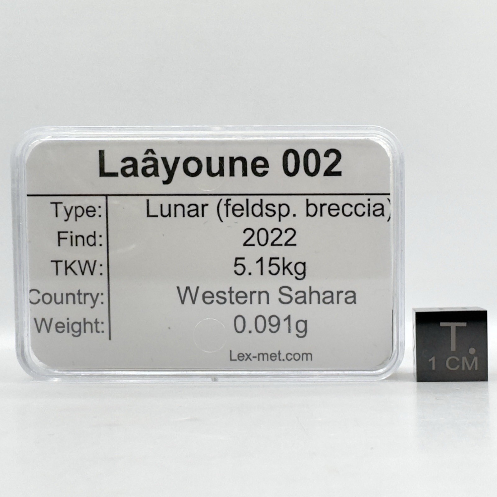 0.091g Laâyoune 002 Lunar Feldspathic Breccia Meteorite Fragment Display w/COA