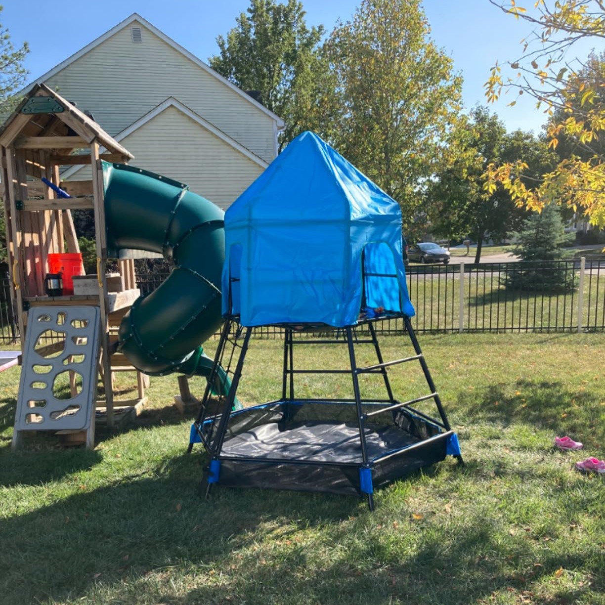 Climbing Toys Dome Climber with Platform and Tent Kids Outdoor Playground Set