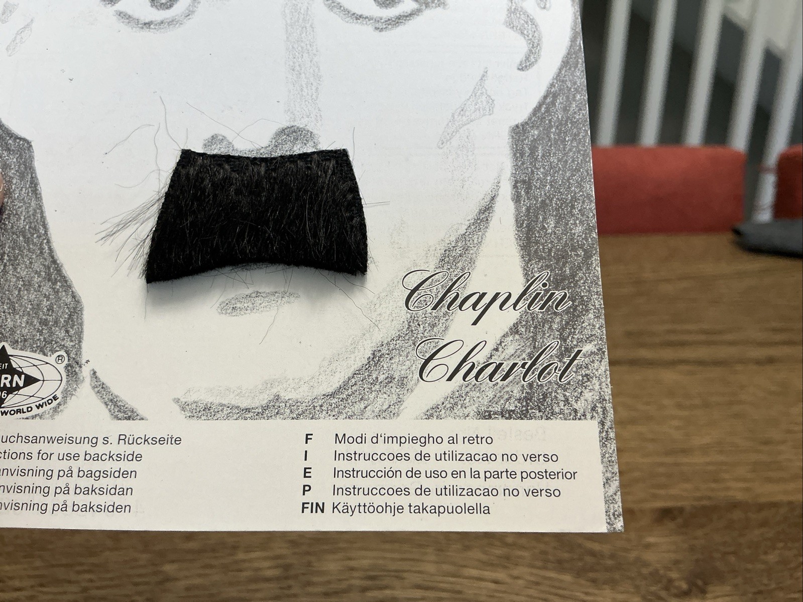 Charlie Chaplin Charlot Mustache Vintage Stern Costume-Handmade In Germany