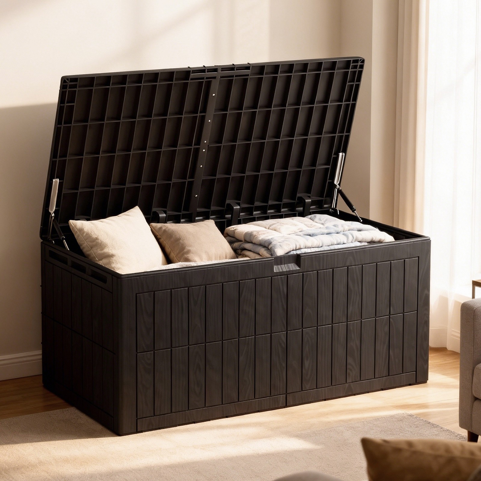 Outdoor Storage Deck Box Resin Chest Bin Patio for Garden 220 Gal WaterProof