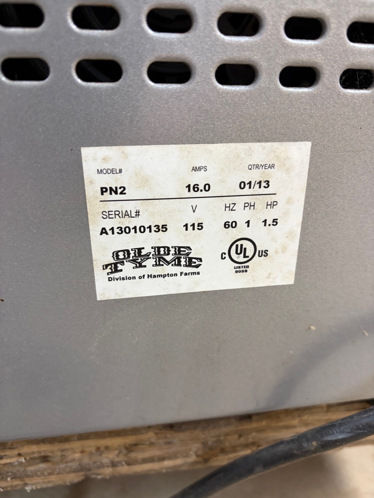 Olde Tyme Stainless Steel Nut Mill PN2 Peanut Butter Grinder Almond Cashews 115v