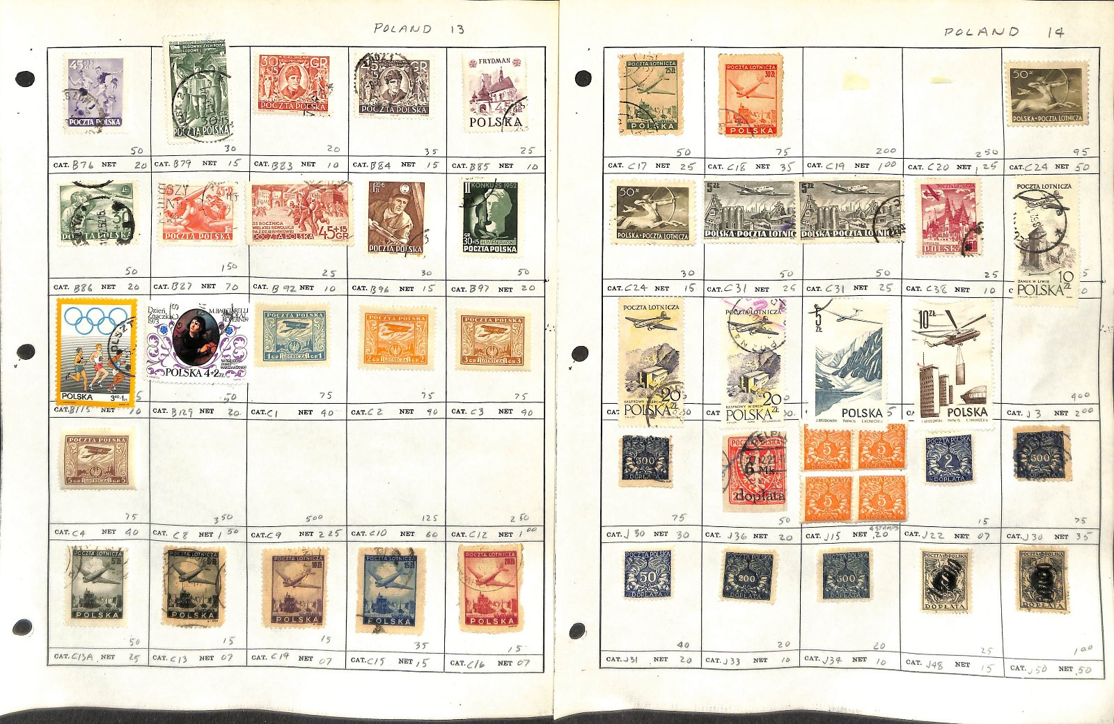 Poland Stamp Collection on 30 Pages, Neatly Identified (CB)