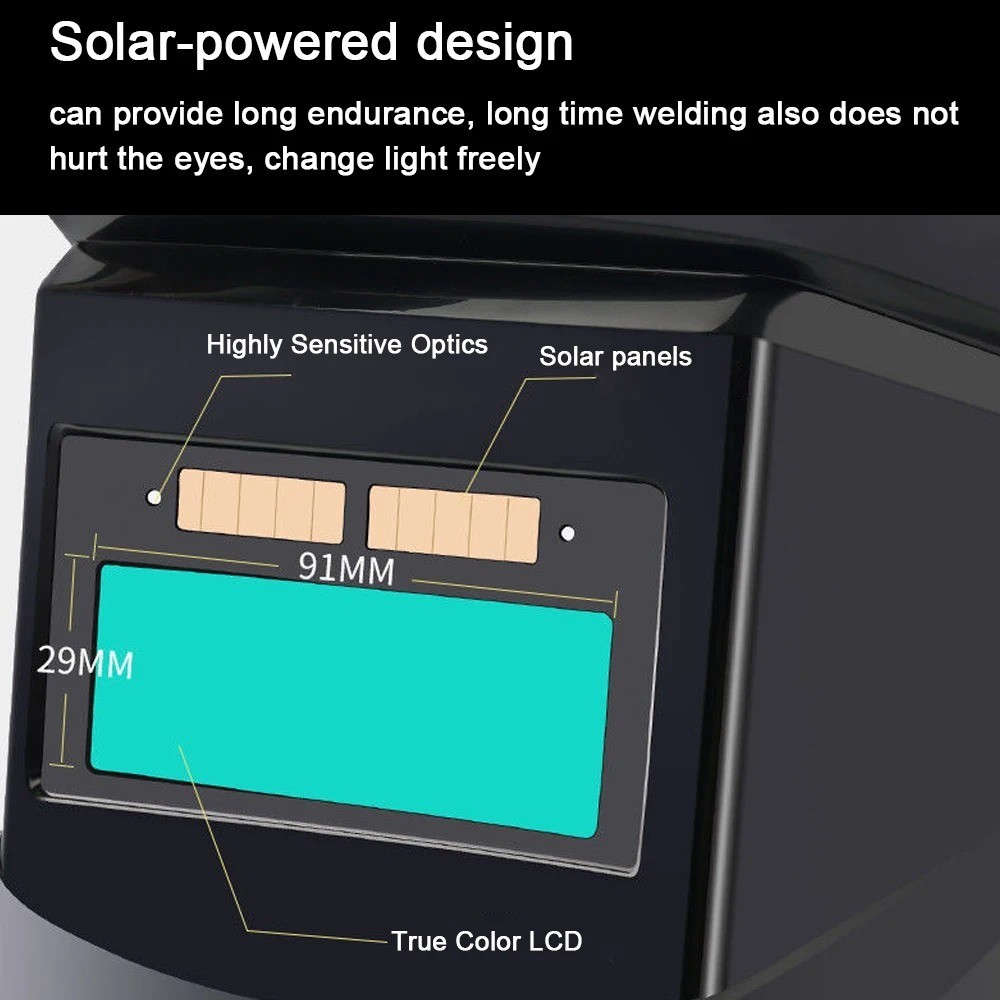 Solar Auto Darkening Welding Helmet True Color Large View Mask Hood MIG TIG ARC
