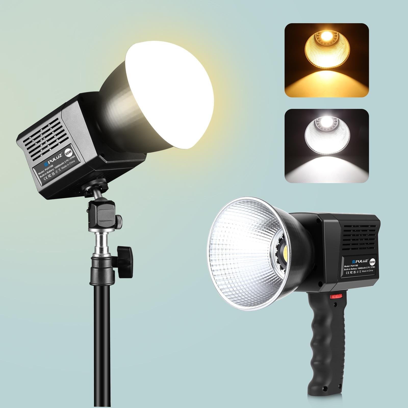 Rechargeable 60W 2500K-6500K Dual Color Handle Studio Video Light LED Fill Light