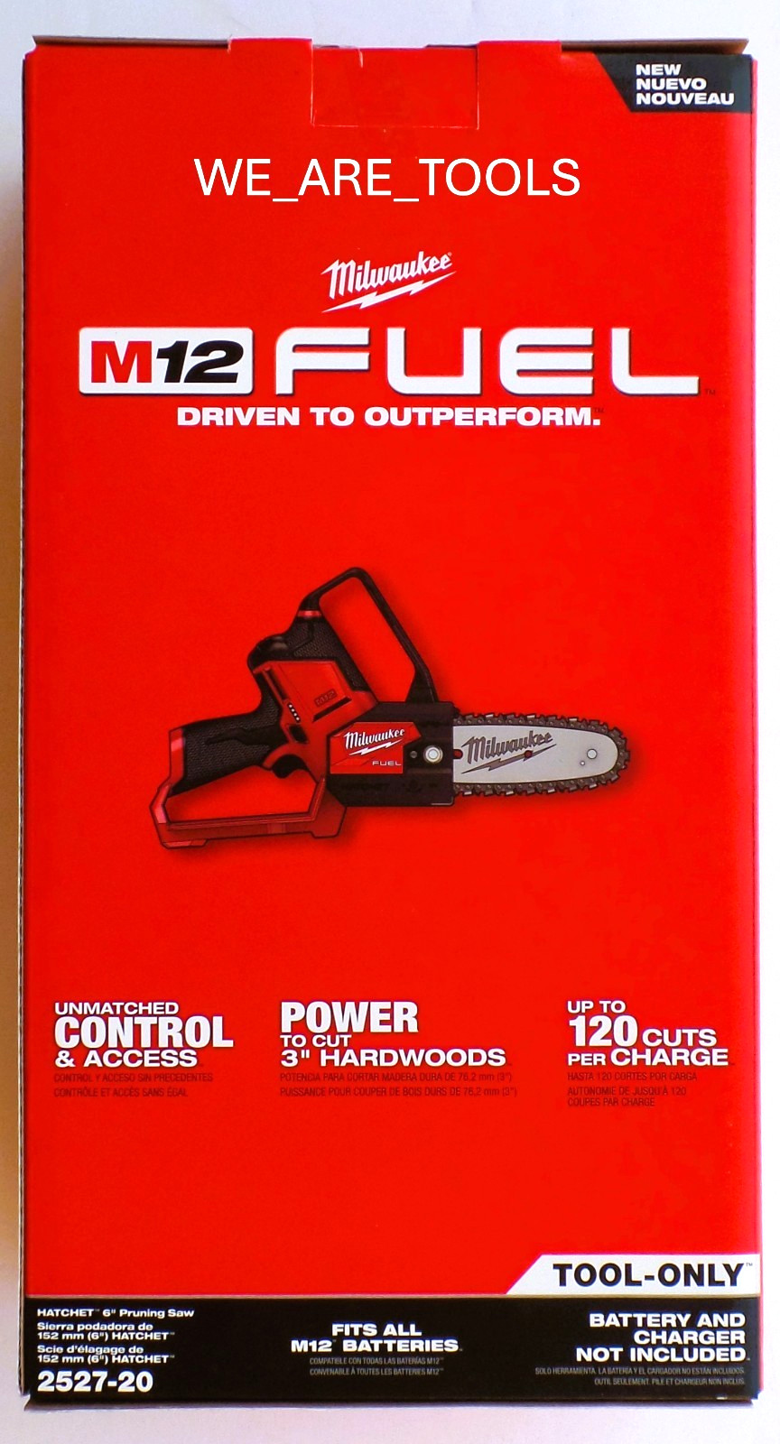 New Milwaukee 2527-20 M12 FUEL HATCHET 6 in Pruning Saw Brushless Bar & Chain