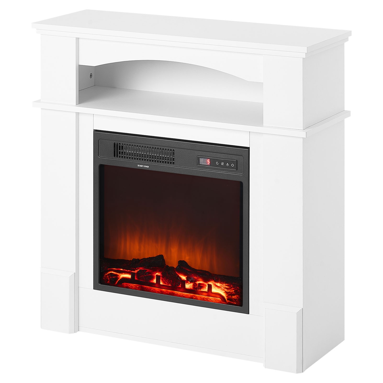 Uimoso 33-Inch Freestanding Electric Fireplace Heater with 1500W Mantel in White
